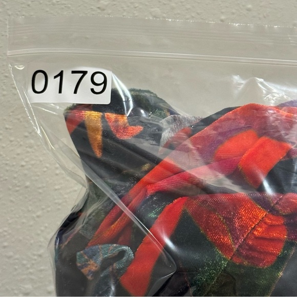 Farm Rio Medium Flower Season Black Wrap Maxi Velvet Dress Wedding Formal Party - Picture 8 of 9